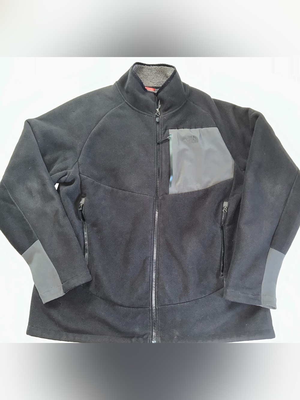 The North Face Jacket Men's XL Black Fleece Sherpa Lined Full Zip. A Few Spots